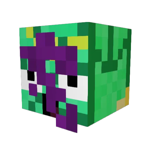 Cubimo Minecraft avatar head, 3D render
