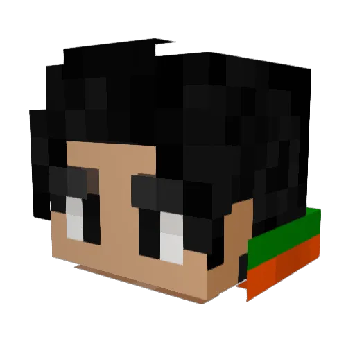 Cubiqqqq Minecraft avatar head, 3D render