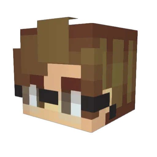 Cubmandu Minecraft avatar head, 3D render