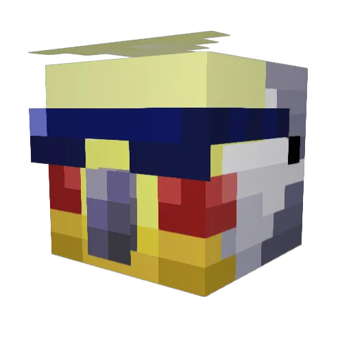 Cubyte Minecraft avatar head, 3D render