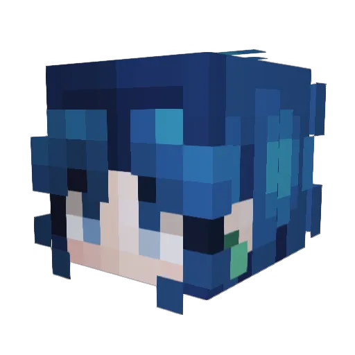 Cucamber_ Minecraft avatar head, 3D render