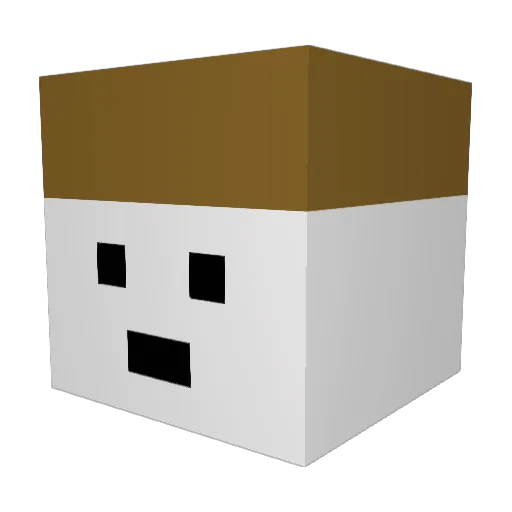 Cuchen3 Minecraft avatar head, 3D render