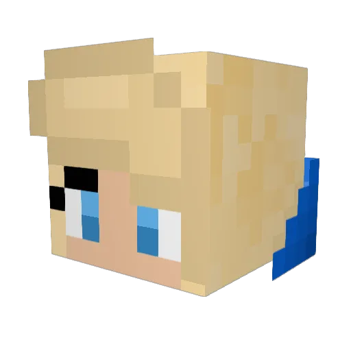 Cucirca Minecraft avatar head, 3D render