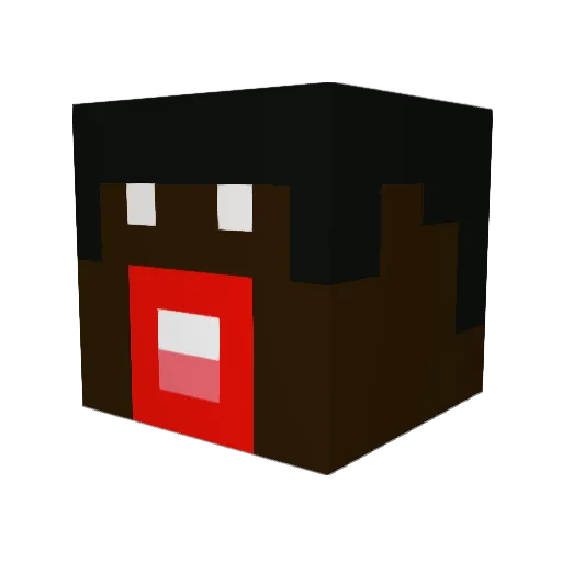 CuckBerry Minecraft avatar head, 3D render