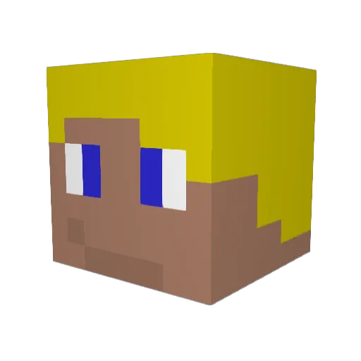 Cuckles Minecraft avatar head, 3D render