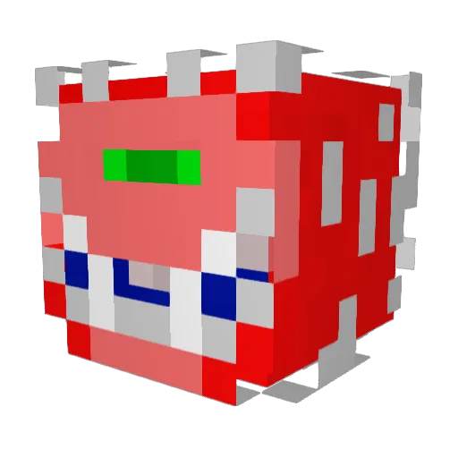Cuckodemon Minecraft avatar head, 3D render