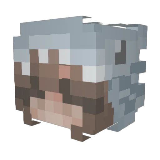 CuddleMeUp Minecraft avatar head, 3D render