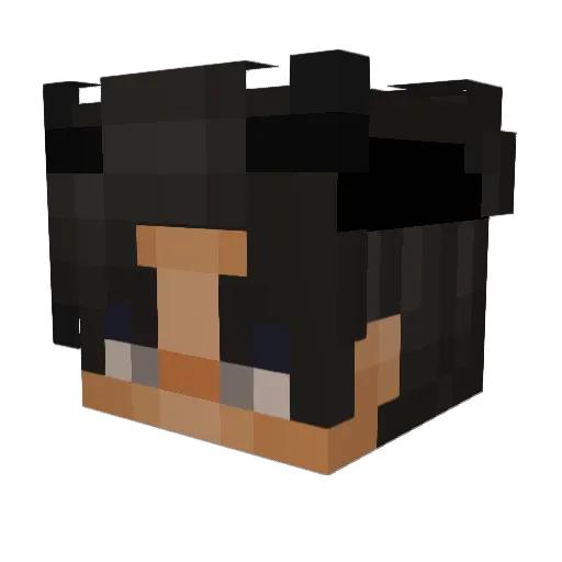Cudish Minecraft avatar head, 3D render