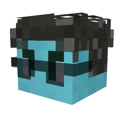 Cuernoss Minecraft avatar head, 3D render