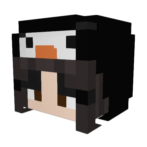 Cuervoh Minecraft avatar head, 3D render