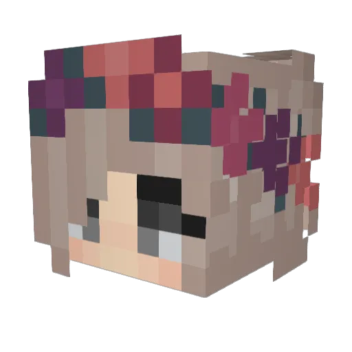 Cuervosss Minecraft avatar head, 3D render