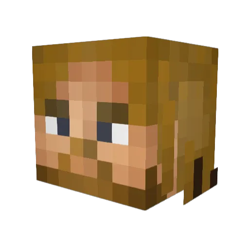 Cuiki Minecraft avatar head, 3D render