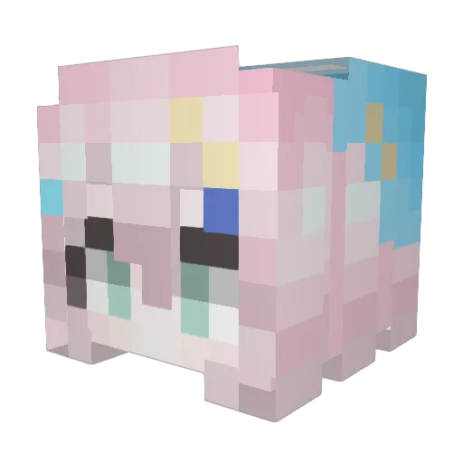 Cuitzi Minecraft avatar head, 3D render