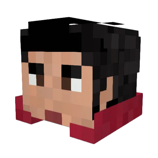 Cujux Minecraft avatar head, 3D render