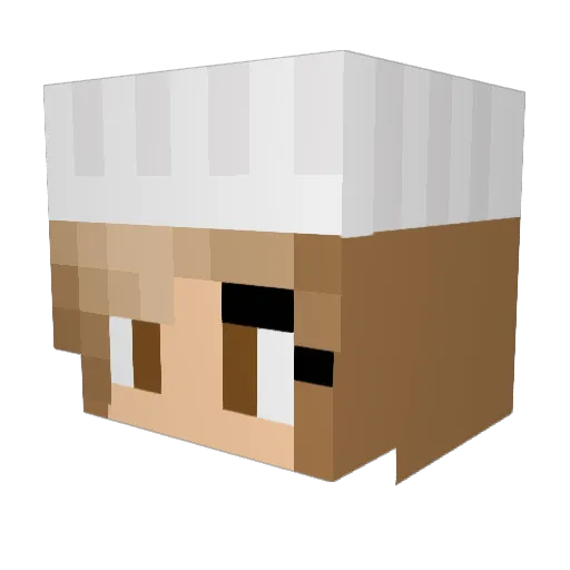 Culinary Minecraft avatar head, 3D render
