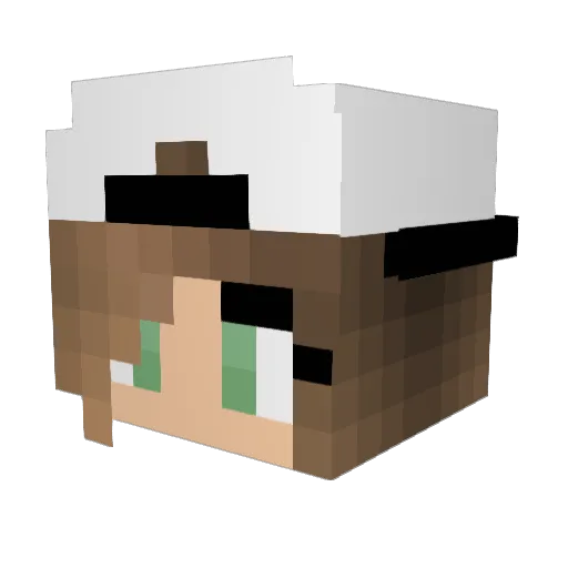 Cultiii Minecraft avatar head, 3D render