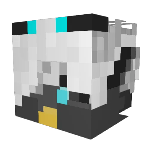 Cultuwu Minecraft avatar head, 3D render