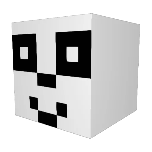 CumPooPanda Minecraft avatar head, 3D render