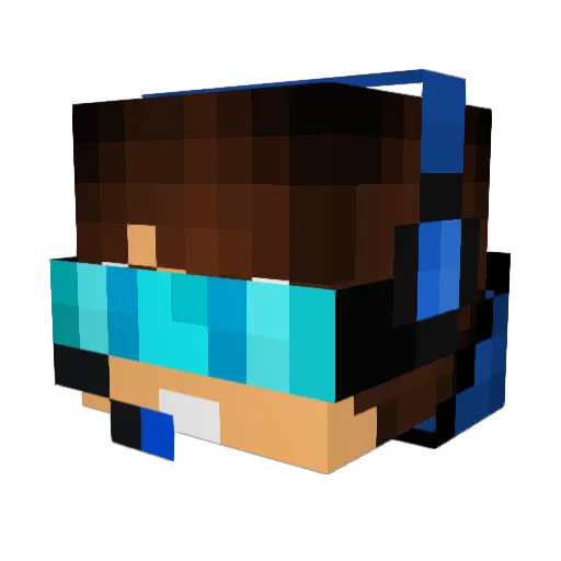 Cunassara Minecraft avatar head, 3D render