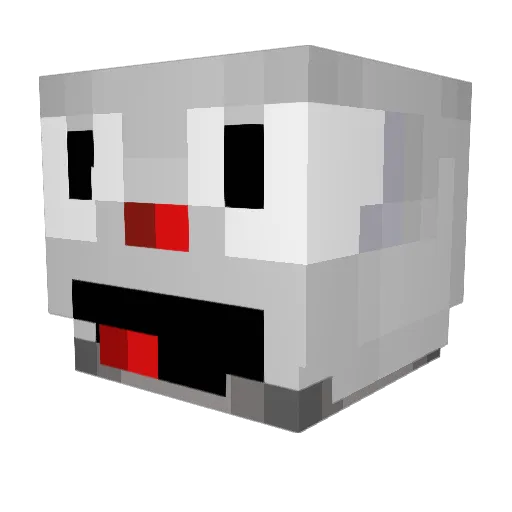 CupDead Minecraft avatar head, 3D render