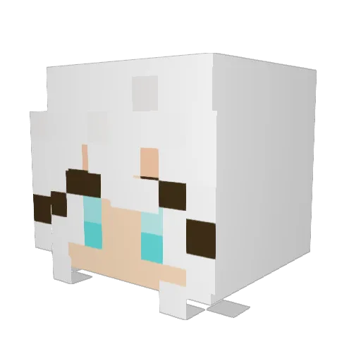 Cupa_Creeper_ Minecraft avatar head, 3D render