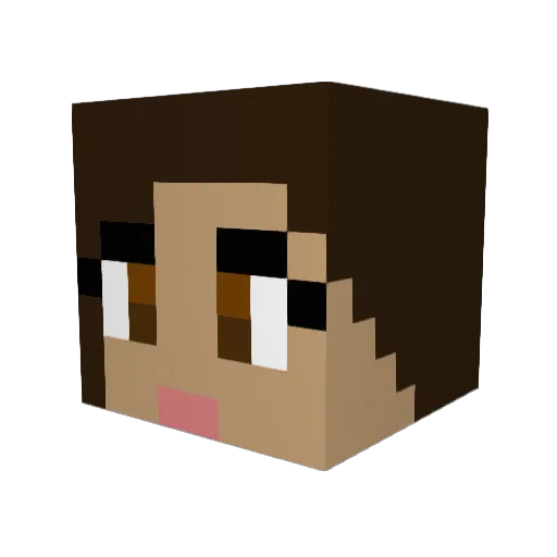 Cupcake13 Minecraft avatar head, 3D render