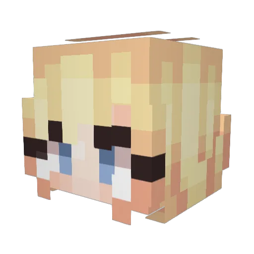 CupcakeCuttie Minecraft avatar head, 3D render