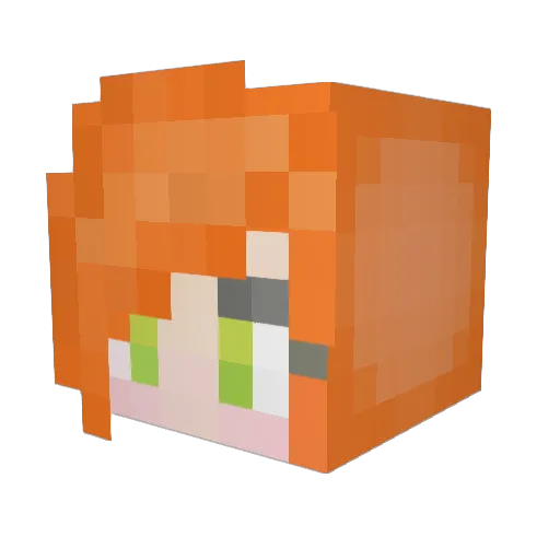 Cupcakerach Minecraft avatar head, 3D render