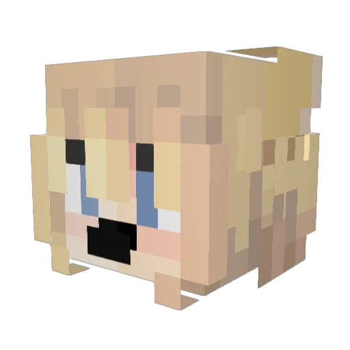 Cupcaske Minecraft avatar head, 3D render
