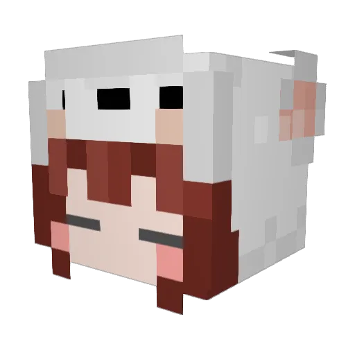 Cupidx Minecraft avatar head, 3D render