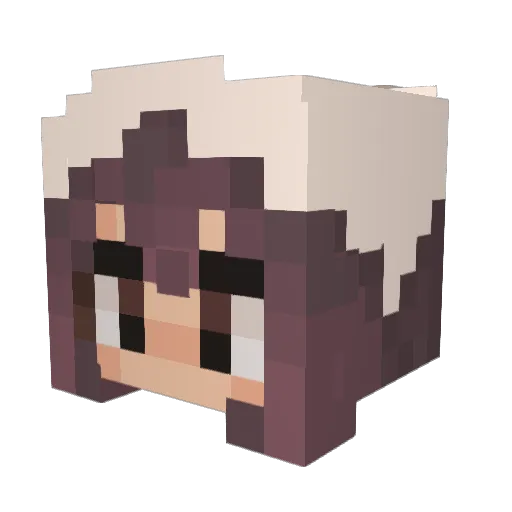 Cupiepuff Minecraft avatar head, 3D render