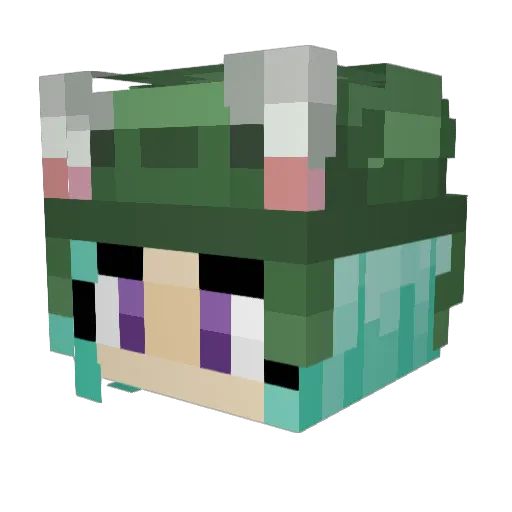 Cupkate7 Minecraft avatar head, 3D render