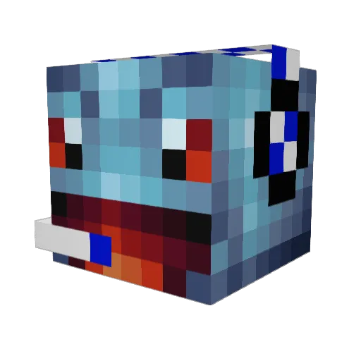 CuppaTom Minecraft avatar head, 3D render