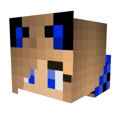 CuppyCookie Minecraft avatar head, 3D render