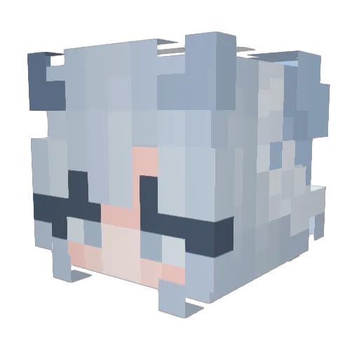 Cuppy_chan Minecraft avatar head, 3D render