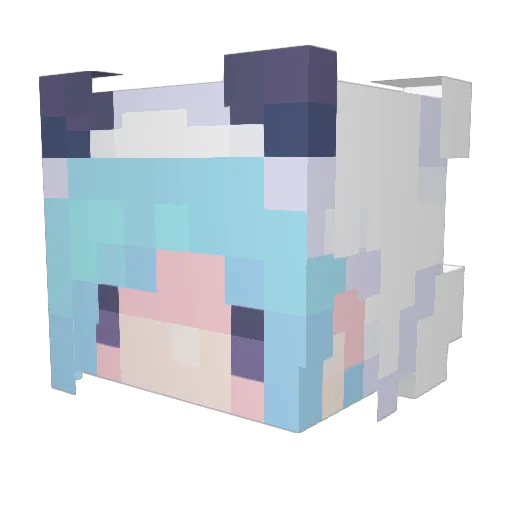 CupsofCats Minecraft avatar head, 3D render
