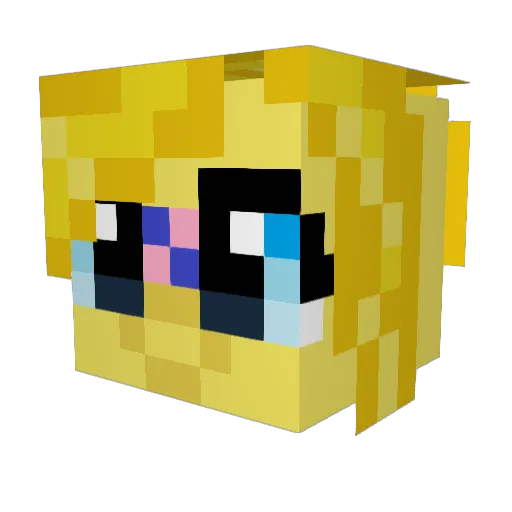 Cupute Minecraft avatar head, 3D render