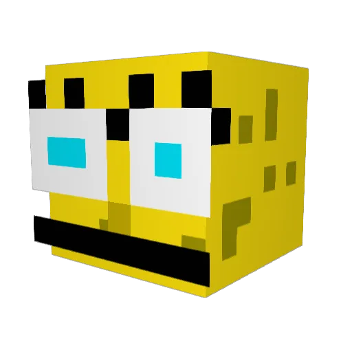 Cupzu Minecraft avatar head, 3D render