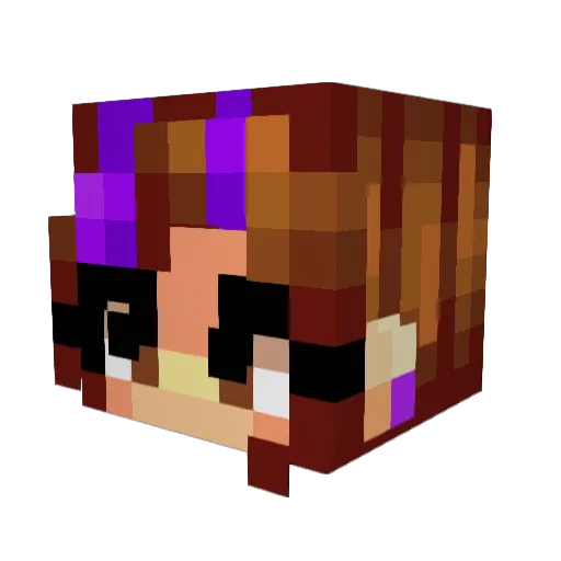Cuquinette Minecraft avatar head, 3D render
