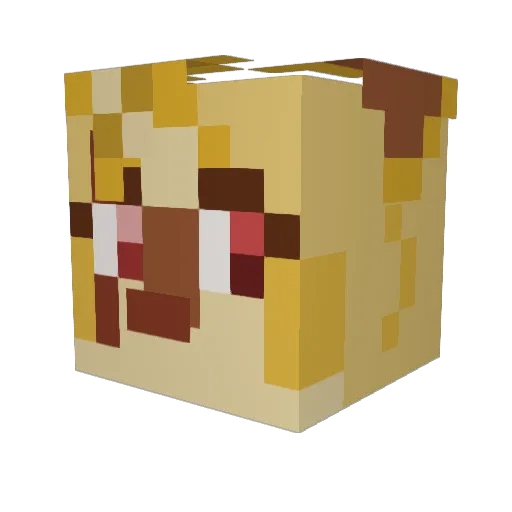 CurS3_CARACAL Minecraft avatar head, 3D render