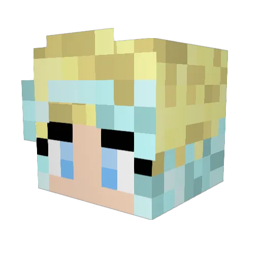 Curieuxdelune Minecraft avatar head, 3D render