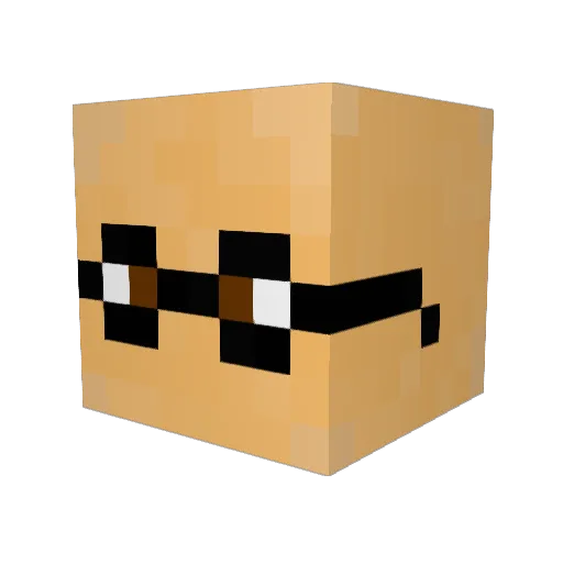 Curios Minecraft avatar head, 3D render