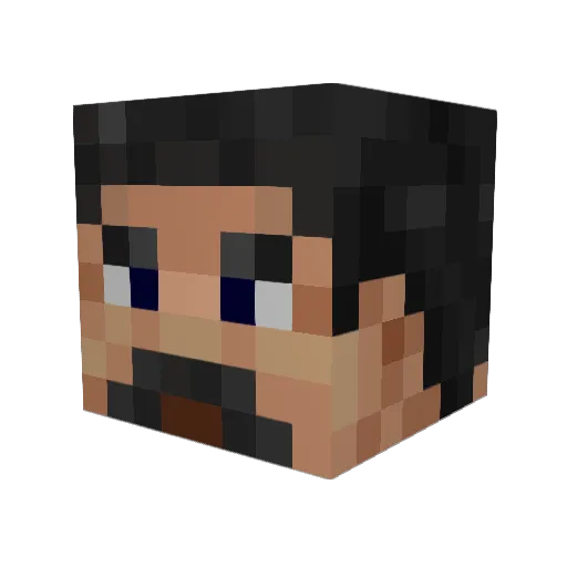Curious72 Minecraft avatar head, 3D render