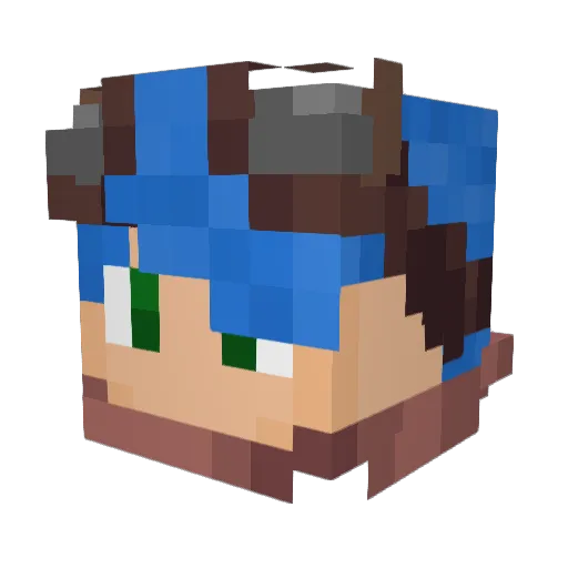 CuriousElf Minecraft avatar head, 3D render