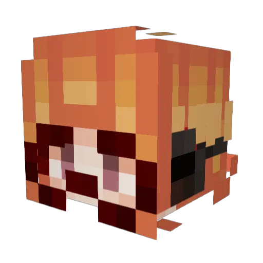 CuriousKirrie Minecraft avatar head, 3D render