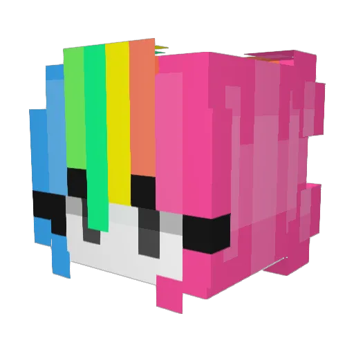 Curious_nebula Minecraft avatar head, 3D render