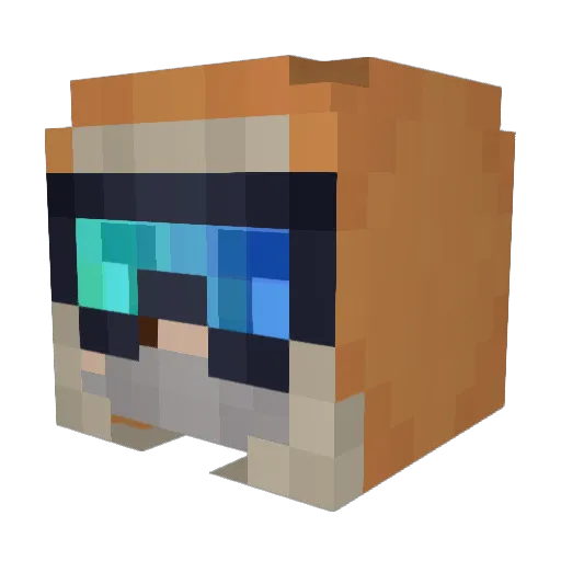 Curito Minecraft avatar head, 3D render