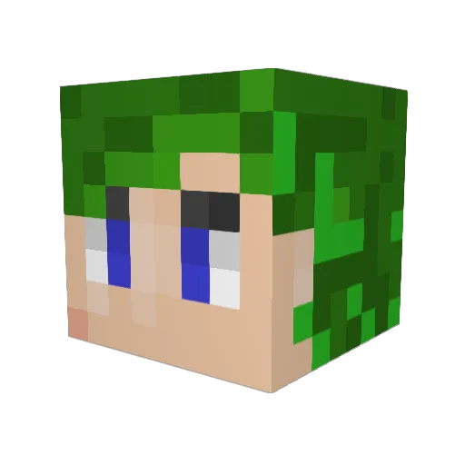 Curlail Minecraft avatar head, 3D render