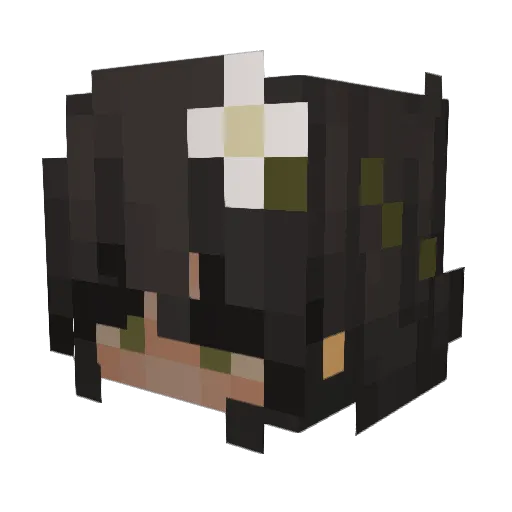 Curliey Minecraft avatar head, 3D render