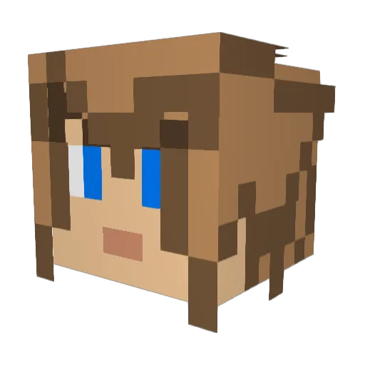 Curly3342 Minecraft avatar head, 3D render